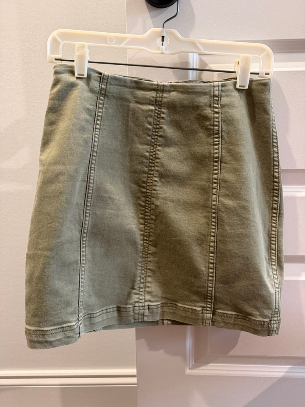 Free People Olive Panel-Stitch Mini Skirt